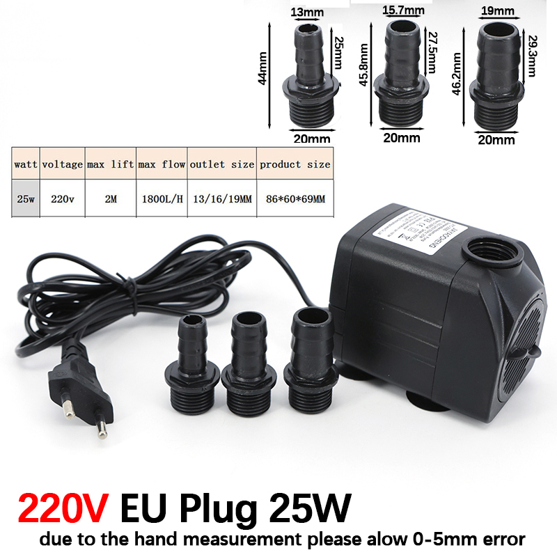 AC 220V 16W 25W Dalgıç Su Pomp - Aquarium Fish And Supplies incelemesi ve fiyatı